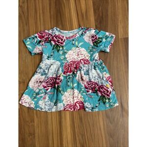 Posh Peanut Baby Girls 18-24 Months Vibrant Swing S/s Floral Shirt Top Bamboo VG